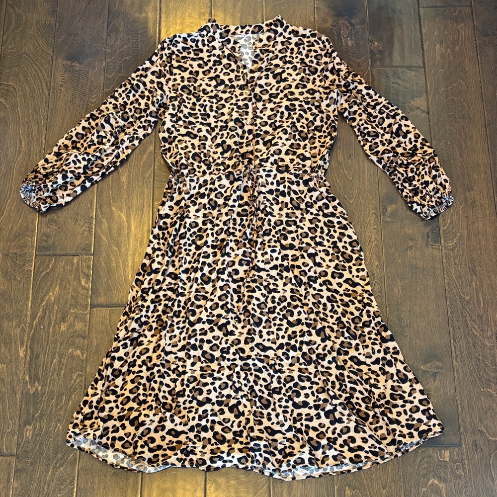 Leopard Print Midi Dress
